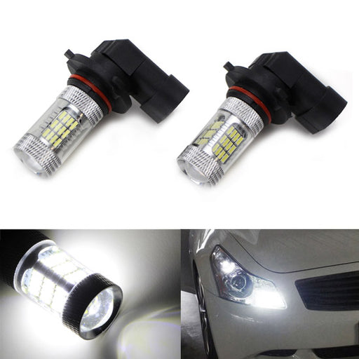 X-Bright White 52-SMD 9005 LED Bulbs w/ Reflector Mirror Design High Beam DRL