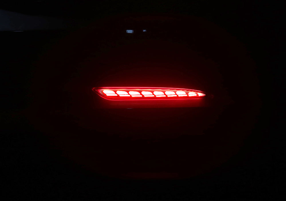 Red LED Bumper Reflector Lights For Tesla Model Y, Tail/Brake/Sequential Turning