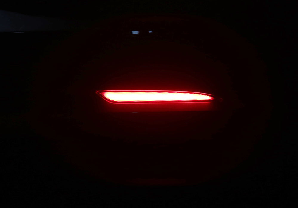 Dark Smoked Lens 24-LED Rear Bumper Reflector Lights For Tesla Model 3