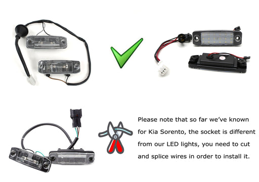 OEM-Replace 18-SMD 3W LED License Plate Lights For Hyundai Tucson, Kia Sportage