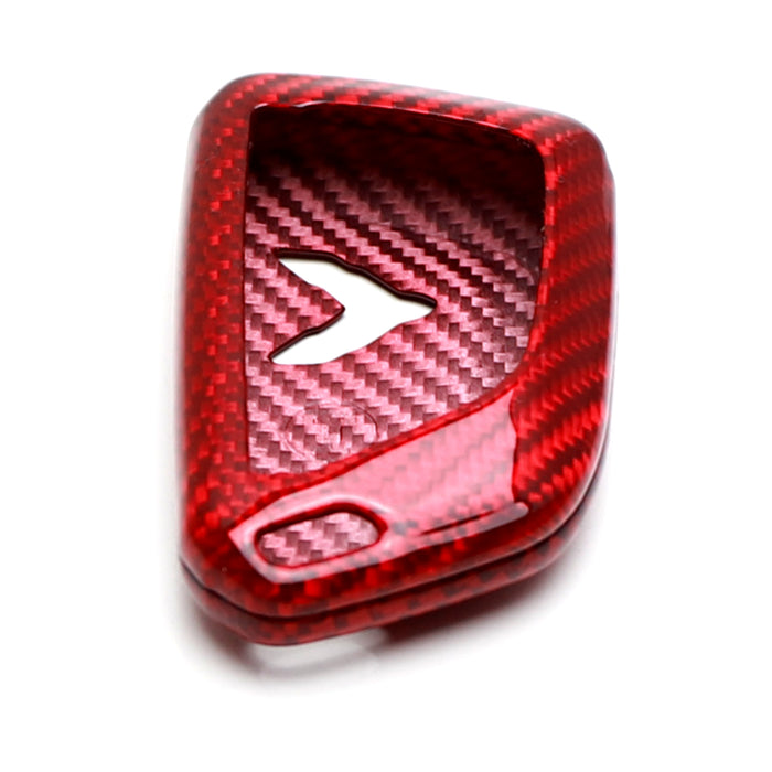 Real Gloss Red Carbon Fiber Key Fob Cover Shell For Chevy 20+ C8 Corvette Vette