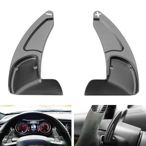 Grey CNC Billet Steering Wheel Paddle Shifter Extension Cover For Dodge Chrysler