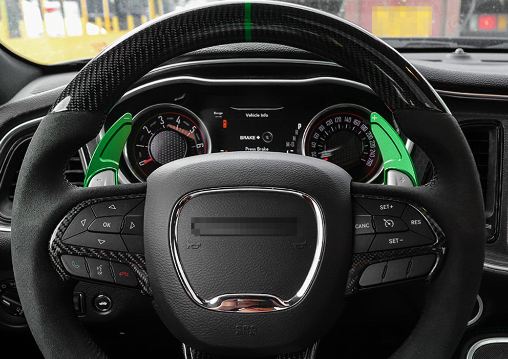 Green CNC Billet Steering Wheel PaddleShifter Extension Cover For Dodge Chrysler