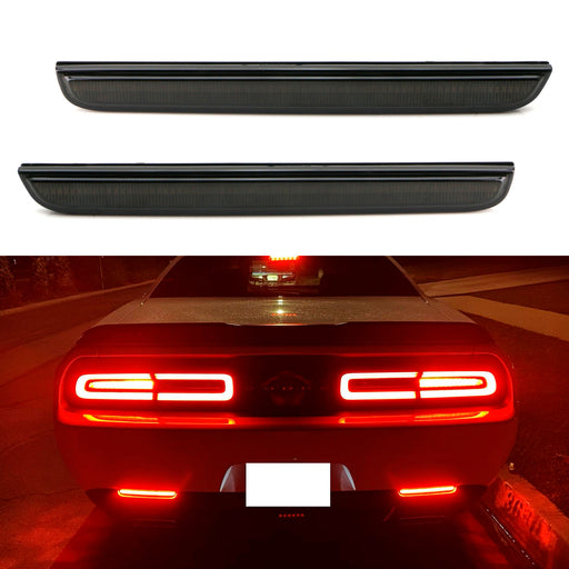 Smoked Lens Full LED Rear Bumper Reflector Light Kit For 15-up Dodge Challenger