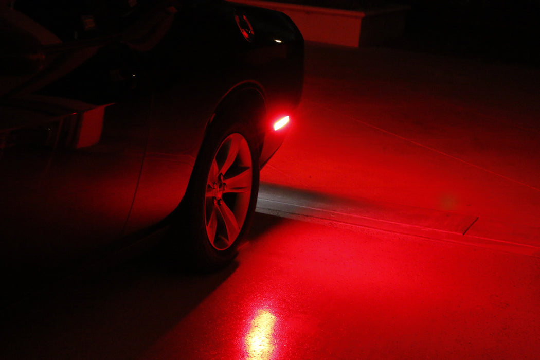 Smoke Lens Amber/Red Full LED Side Markers For 2015-22 Dodge Challenger Widebody