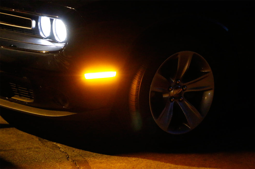 OE-Spec Amber/Red Lens Full LED Built-In Side Markers For 08-14 Dodge Challenger