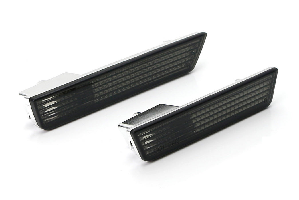 Front & Back Smoke Lens Side Marker Lamp Housings For 2008-2014 Dodge Challenger