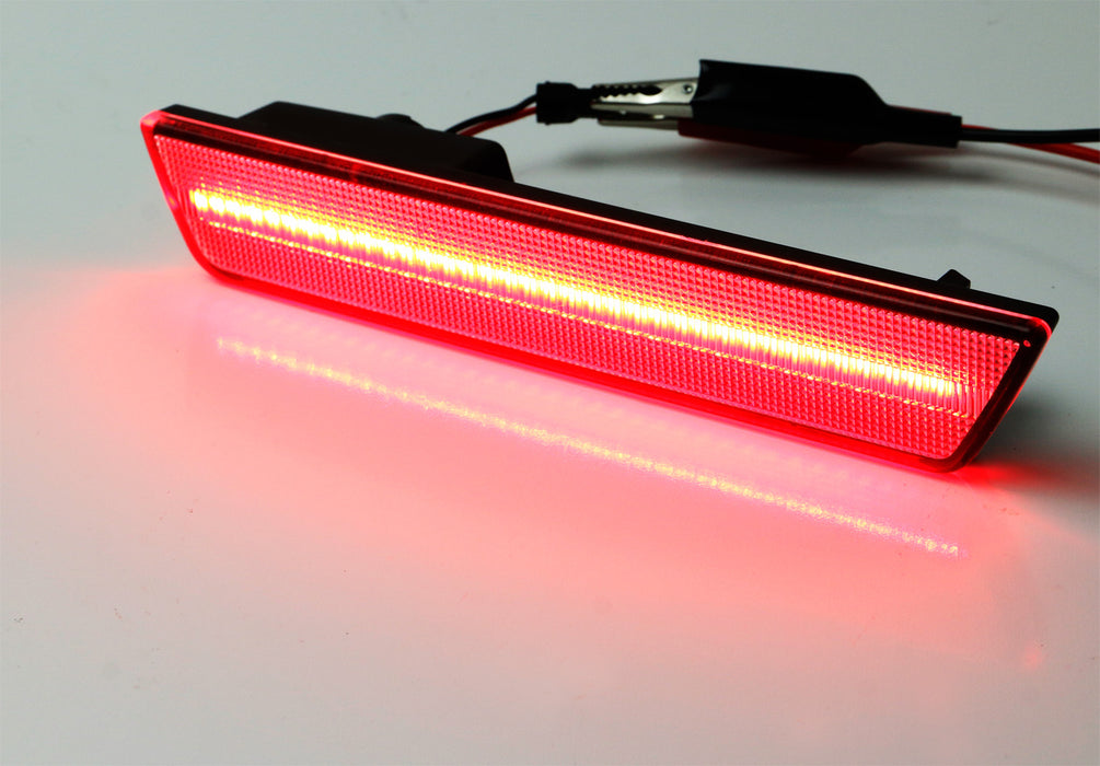 Rear Side Marker Lamps w Red LED Lights For 08-14 Dodge Challenger,11-14 Charger