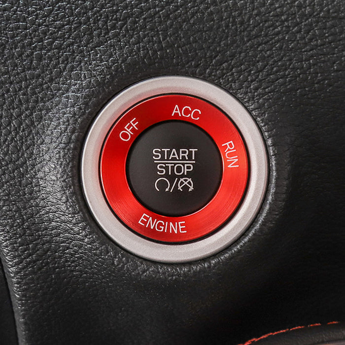 Red Keyless Engine Push Starter Surrounding Ring For Dodge Charger Challenger...