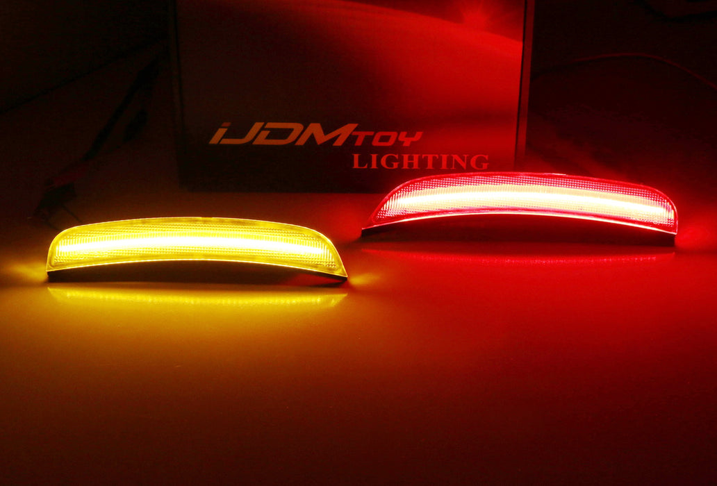 Clear Lens Front Amber Rear Red LED Side Marker Lights For 15-up Dodge Charger