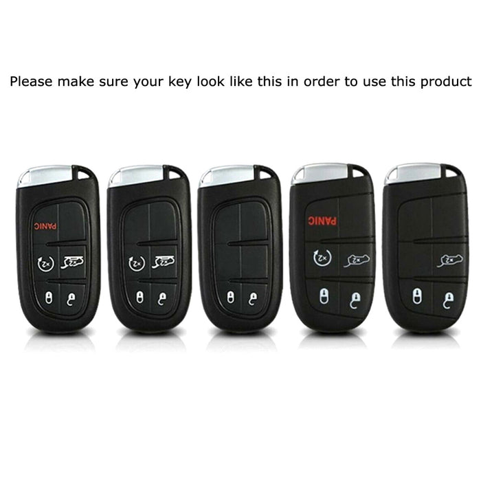 Real/Genuine Black Carbon Fiber Smart Key Fob Shell For Chrysler Dodge Jeep