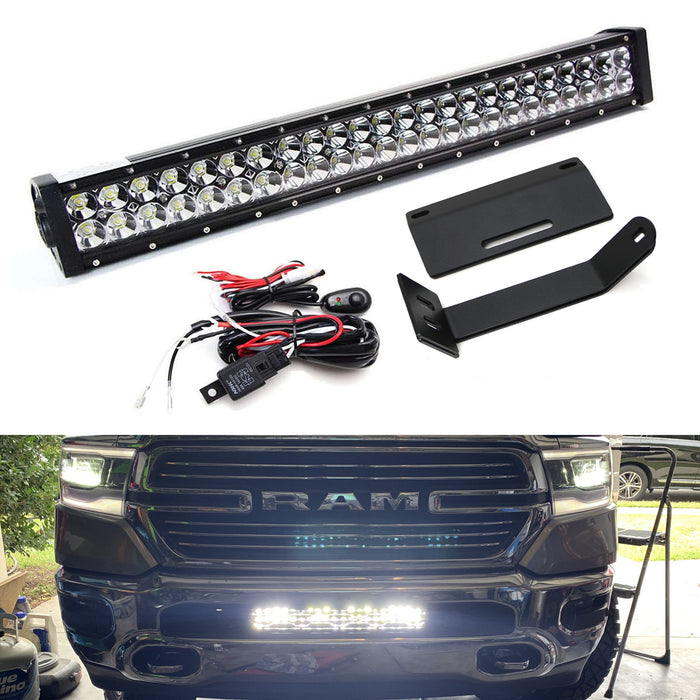 Lower Grille Mount 20" LED Light Bar w/Bracket, Wire For 19-up Dodge RAM Limited