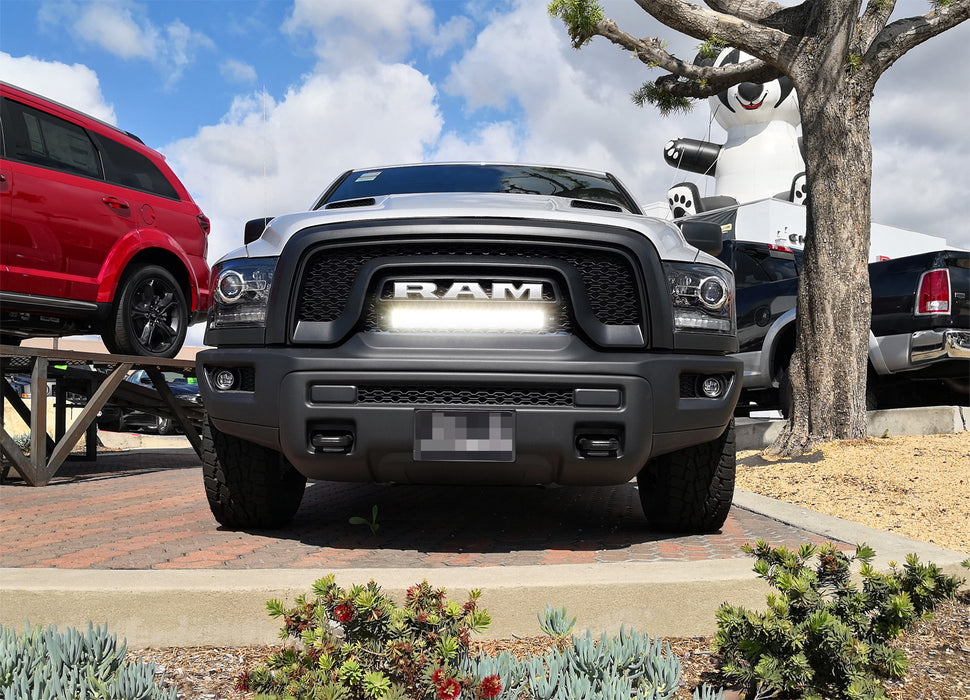 20" 120W LED Light Bar w/ Front Grill Mounting Bracket, Wire For Dodge RAM Rebel