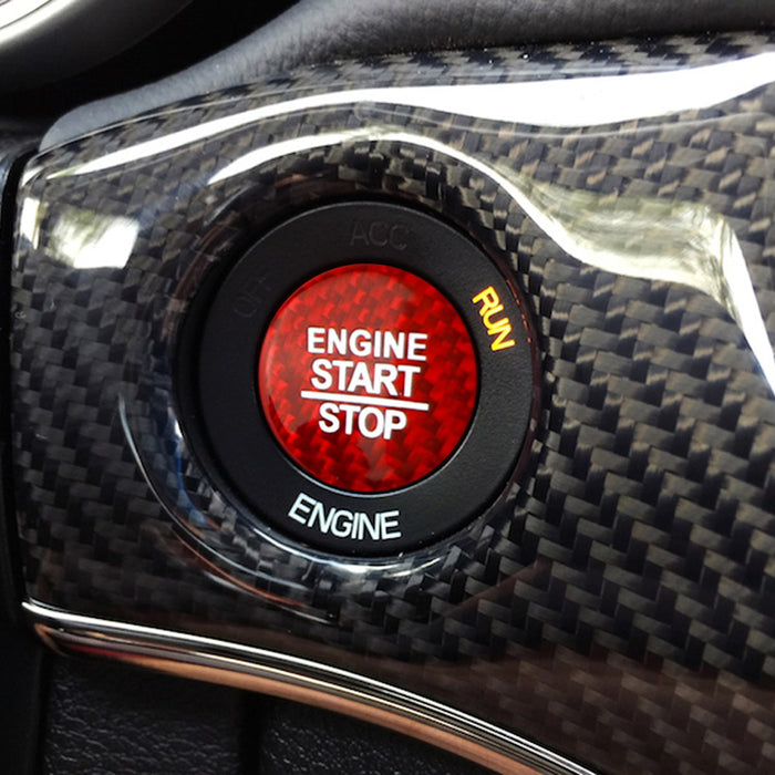 Red CarbonFiber Keyless Engine Push Start Button Cover For Dodge Charger Durango