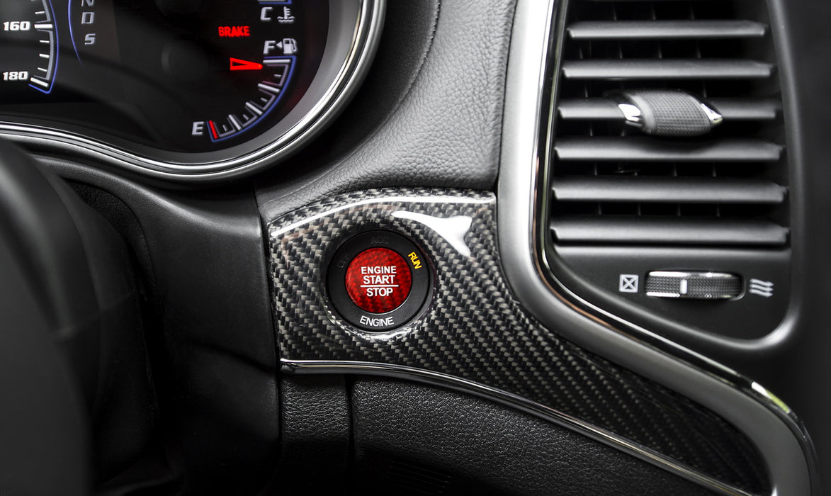 Red CarbonFiber Keyless Engine Push Start Button Cover For Dodge Charger Durango