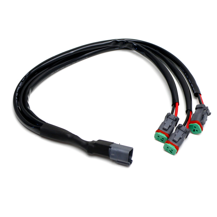 20" 3-Output 2-Way Deutsch DT DTP Splitter Cable For Dual LED Pod Light Kit, etc