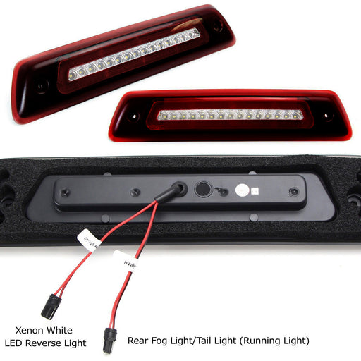 Red Lens LED High Mount Tail Light, Reverse, Rear Fog Lamp For Ford F150