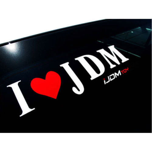 iJDMTOY Gift Set - (2) I Love JDM License Plate Frame, (2) Window/Bumper Decals