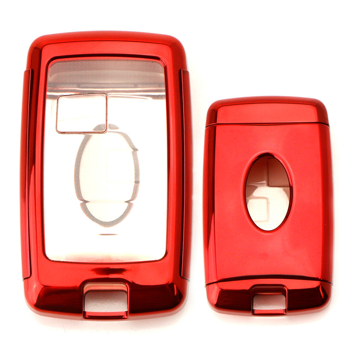 Red TPU Key Fob Cover w/ Button Cover For 18-up Range Rover Sport or Discovery