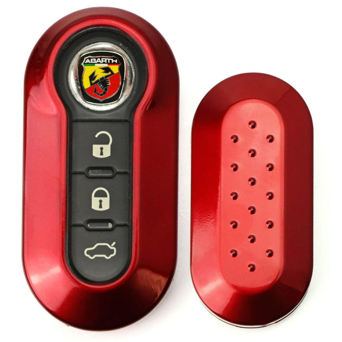 Gloss Key Fob Shell Cover For FIAT 500 500L 500X Abarth 3-Button Folding Key