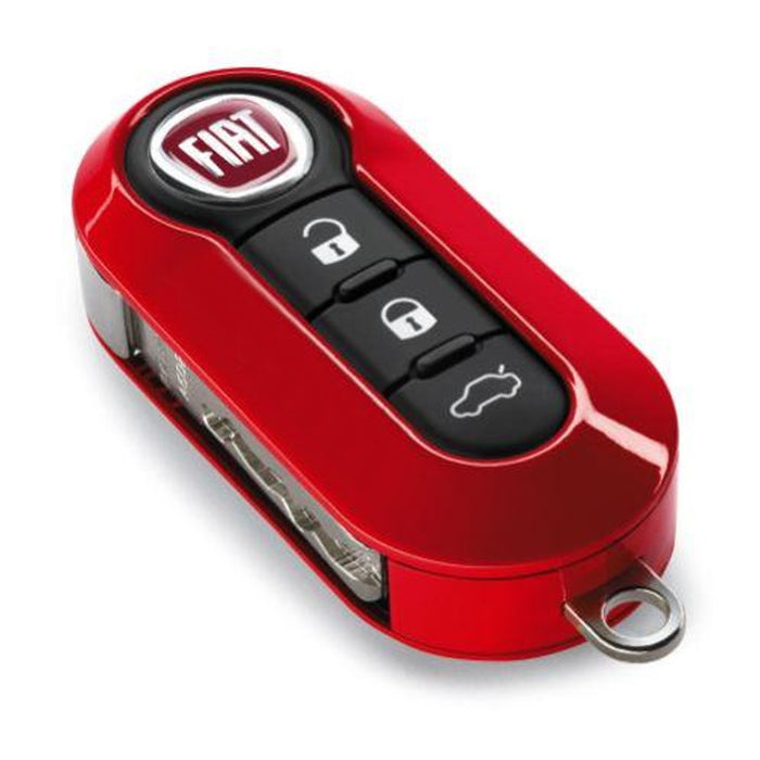 Gloss Key Fob Shell Cover For FIAT 500 500L 500X Abarth 3-Button Folding Key