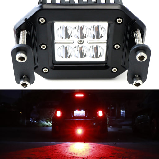 Red 24W LED Rear Bumper Center Backup Reverse Light For 13-19 Fiat 500 Abarth GQ