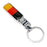 Germany Flag Design Black/Red/Yellow Color Stripe Chrome Badge Keychain Ring