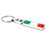 Italian Flag Design Green/White/Red Color Stripe Chrome Badge Keychain Ring