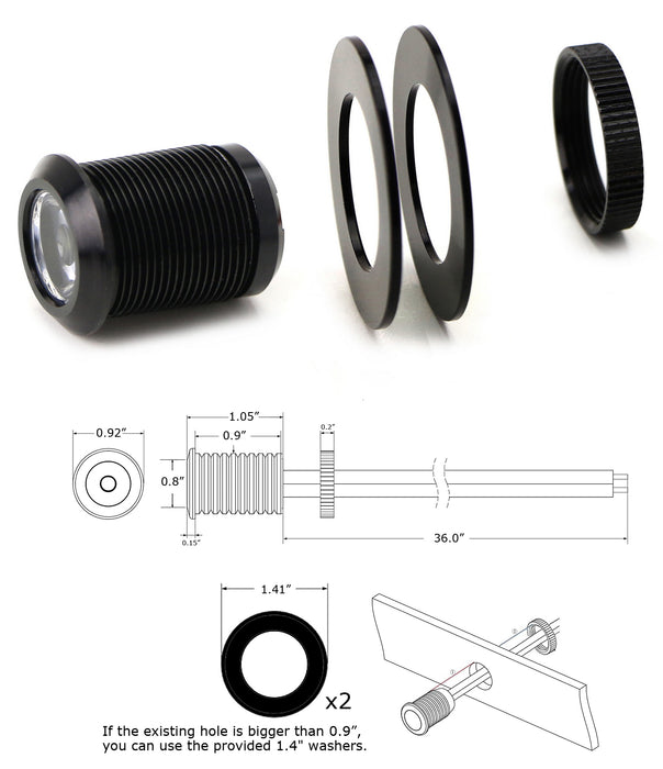 20mm Amber Projector Lens 3W Flush/Surface Mount LED Bolt Lights For Cars