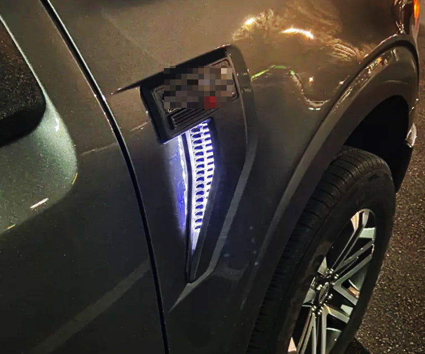 White LED Side Fender Emblem Background Illumination Strips For 21-up Ford F150