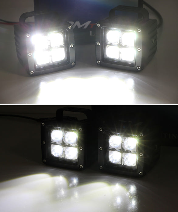 Dual 3" LED Pods A-Pillar Lighting Kit w/Bracket, Wiring For 21-up Ford Bronco