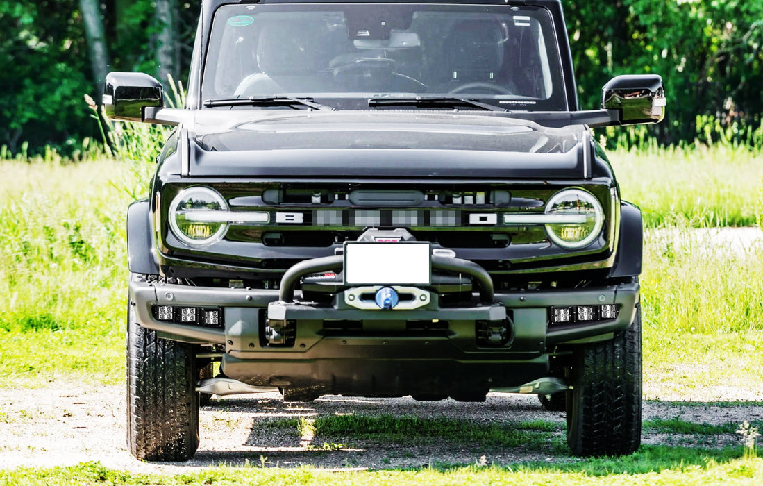 Modular Bumper Mount Triple LED Pod Light Kit w/Bracket, Wiring For Ford Bronco