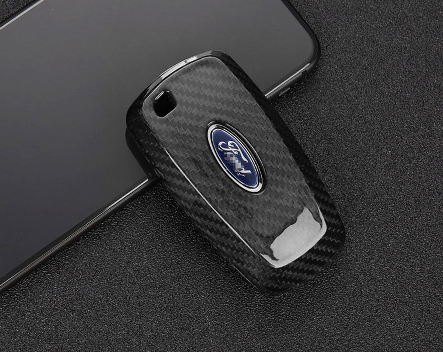 Real Carbon Fiber Shell Cover For 18+ Ford Edge Fusion Mustang F150 F250 4B Key