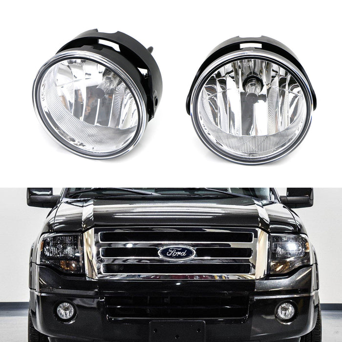 Clear Lens Fog Lights w/ Halogen Bulbs For 2007-14 Ford Expedition, 08-11 Ranger