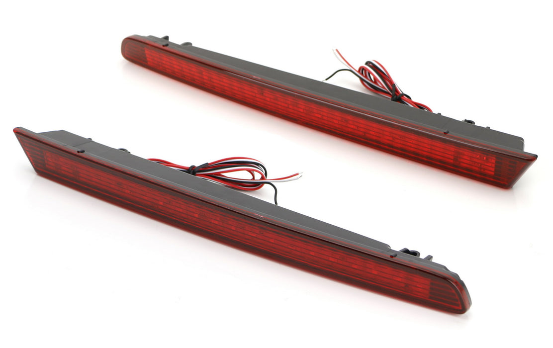 Red Lens LED Rear Bumper Reflector Light Kit For 2011-15 Ford Explorer (Pre-LCI)