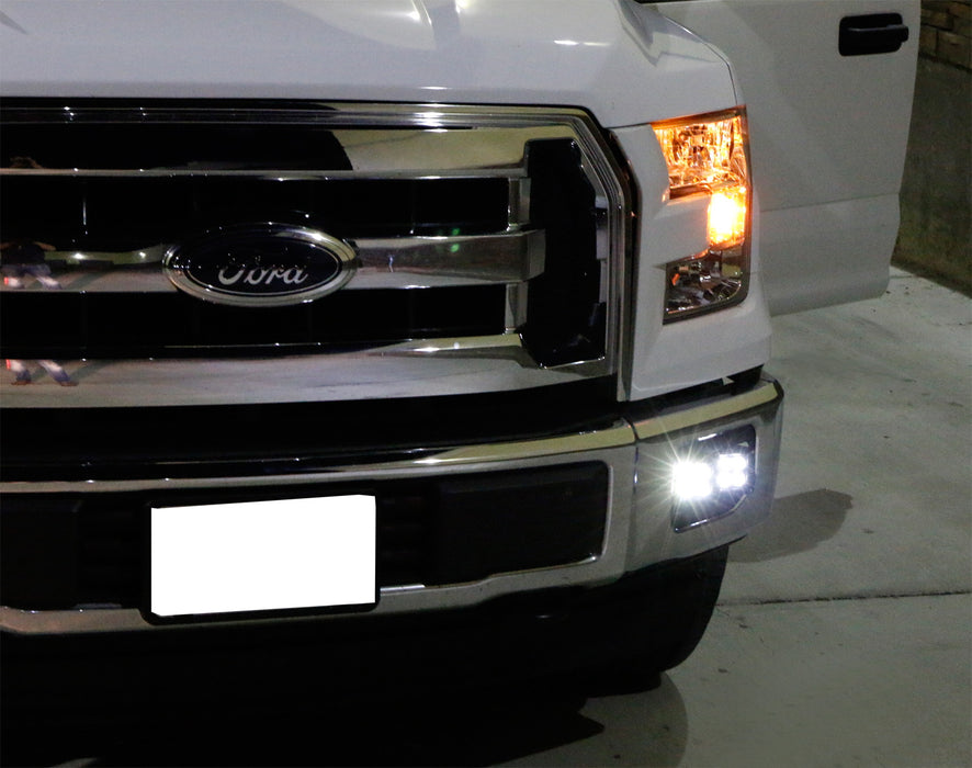 80W Dual LED Pod Lights w/ Foglight Opening Mount, Wires For Ford F150 F250 F350