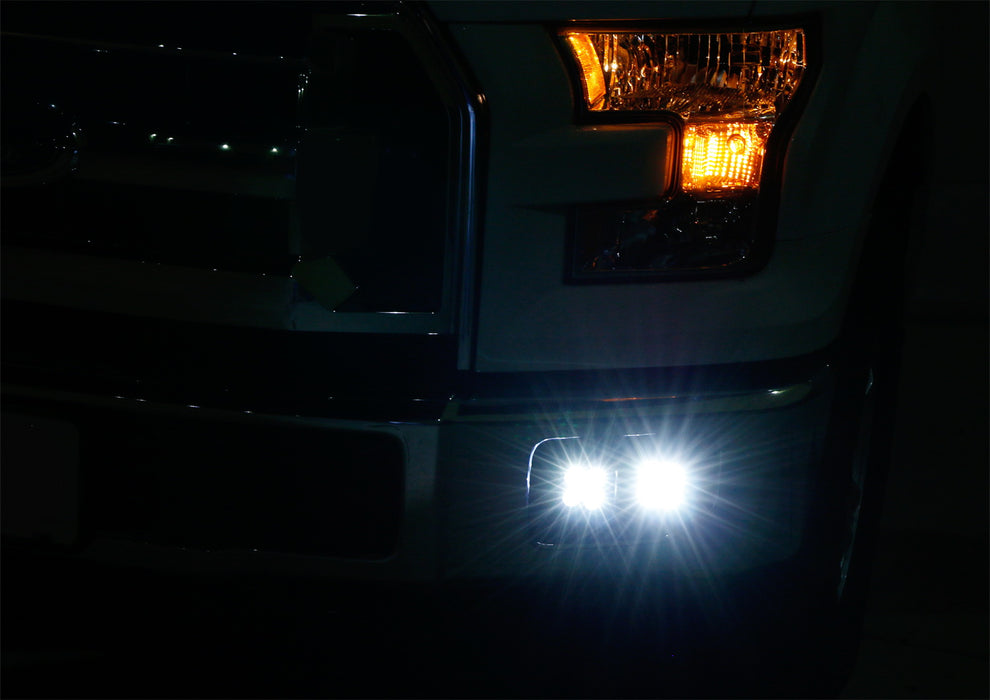 80W Dual LED Pod Lights w/ Foglight Opening Mount, Wires For Ford F150 F250 F350