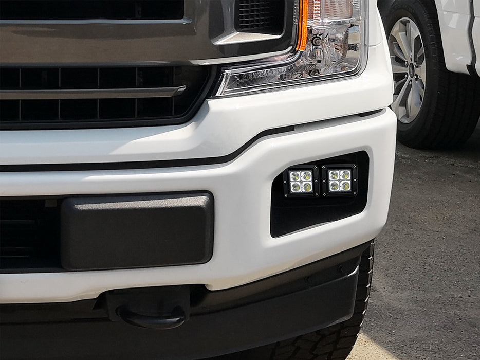 80W Dual LED Pod Lights w/ Foglight Opening Mount, Wires For Ford F150 F250 F350