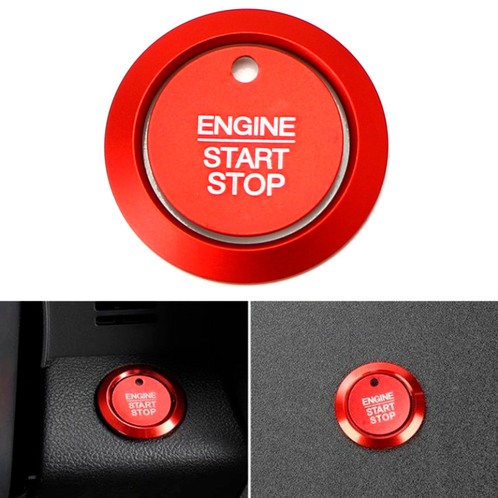 Red Keyless Engine Push Start Button & Surrounding Ring For Ford F-150 Raptor...