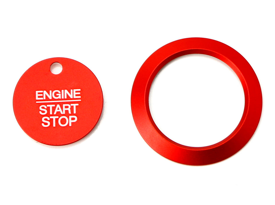 Red Keyless Engine Push Start Button & Surrounding Ring For Ford F-150 Raptor...