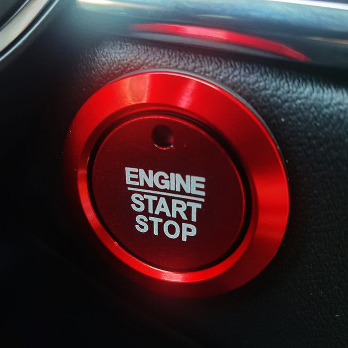 Red Keyless Engine Push Start Button & Surrounding Ring For Ford F-150 Raptor...