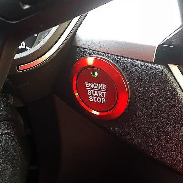 Red Keyless Engine Push Start Button & Surrounding Ring For Ford F-150 Raptor...