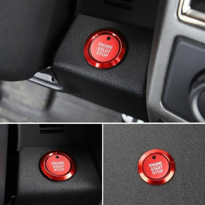 Red Keyless Engine Push Start Button & Surrounding Ring For Ford F-150 Raptor...