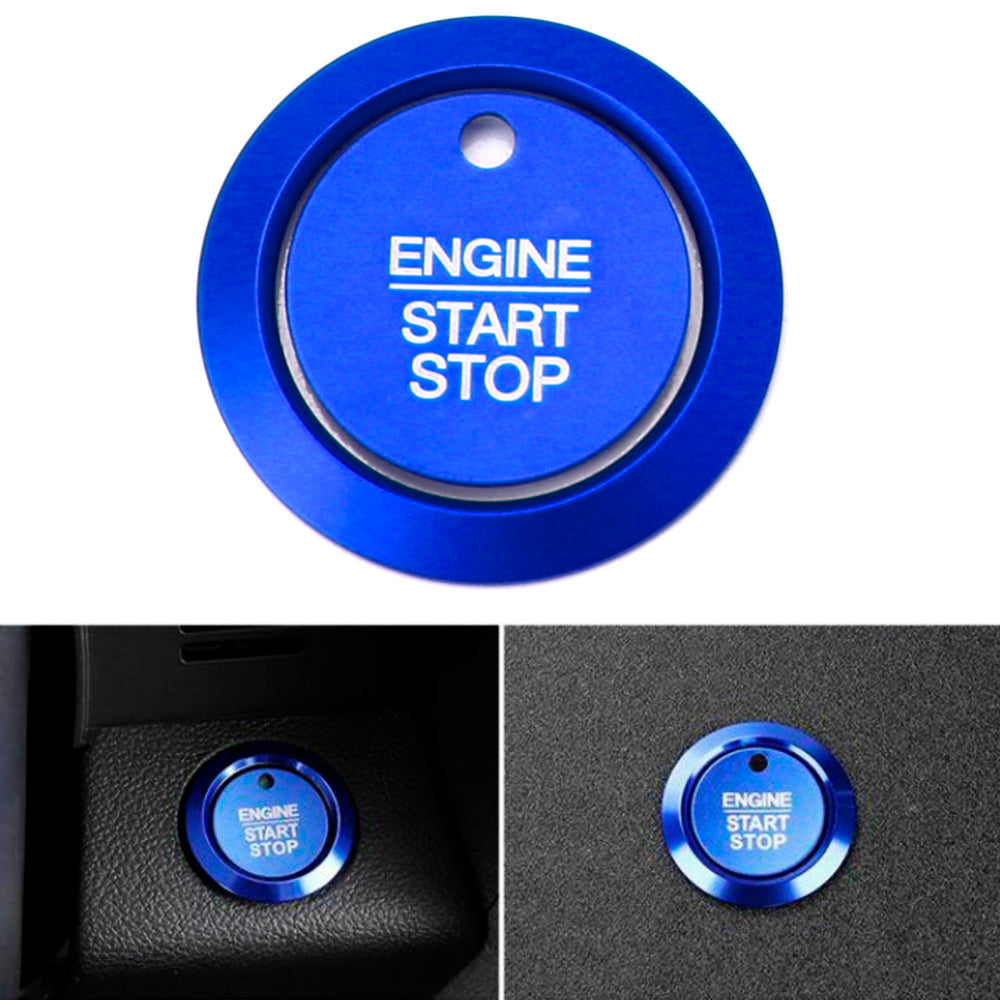 Blue Keyless Engine Push Start Button & Surrounding Ring For Ford F-150 Raptor..