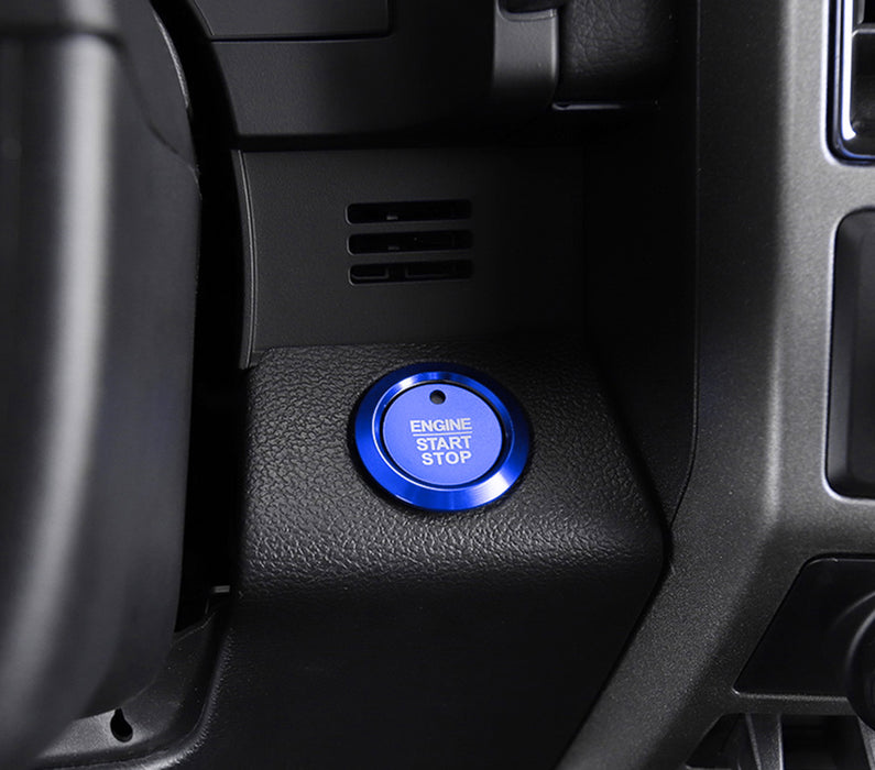 Blue Keyless Engine Push Start Button & Surrounding Ring For Ford F-150 Raptor..