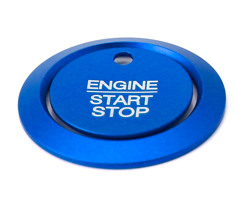 Blue Keyless Engine Push Start Button & Surrounding Ring For Ford F-150 Raptor..