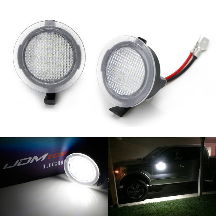 White Full LED Side Mirror Puddle Lights For Ford F150 Edge Flex Taurus, etc.