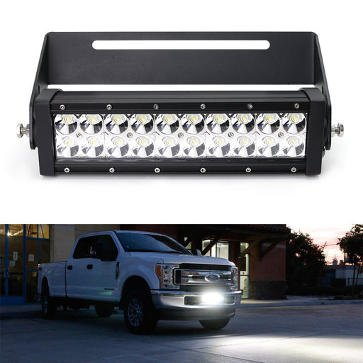 60W 11" LED Light Bar w/ Lower Bumper Bracket, Wiring For 17-up Ford F250 F350