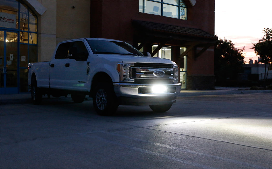 60W 11" LED Light Bar w/ Lower Bumper Bracket, Wiring For 17-up Ford F250 F350