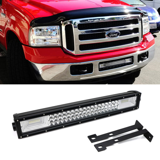 Flood/Spot Beam LED Light Bar w/ Lower Bumper Bracket, Wire For 99-07 F250 F350